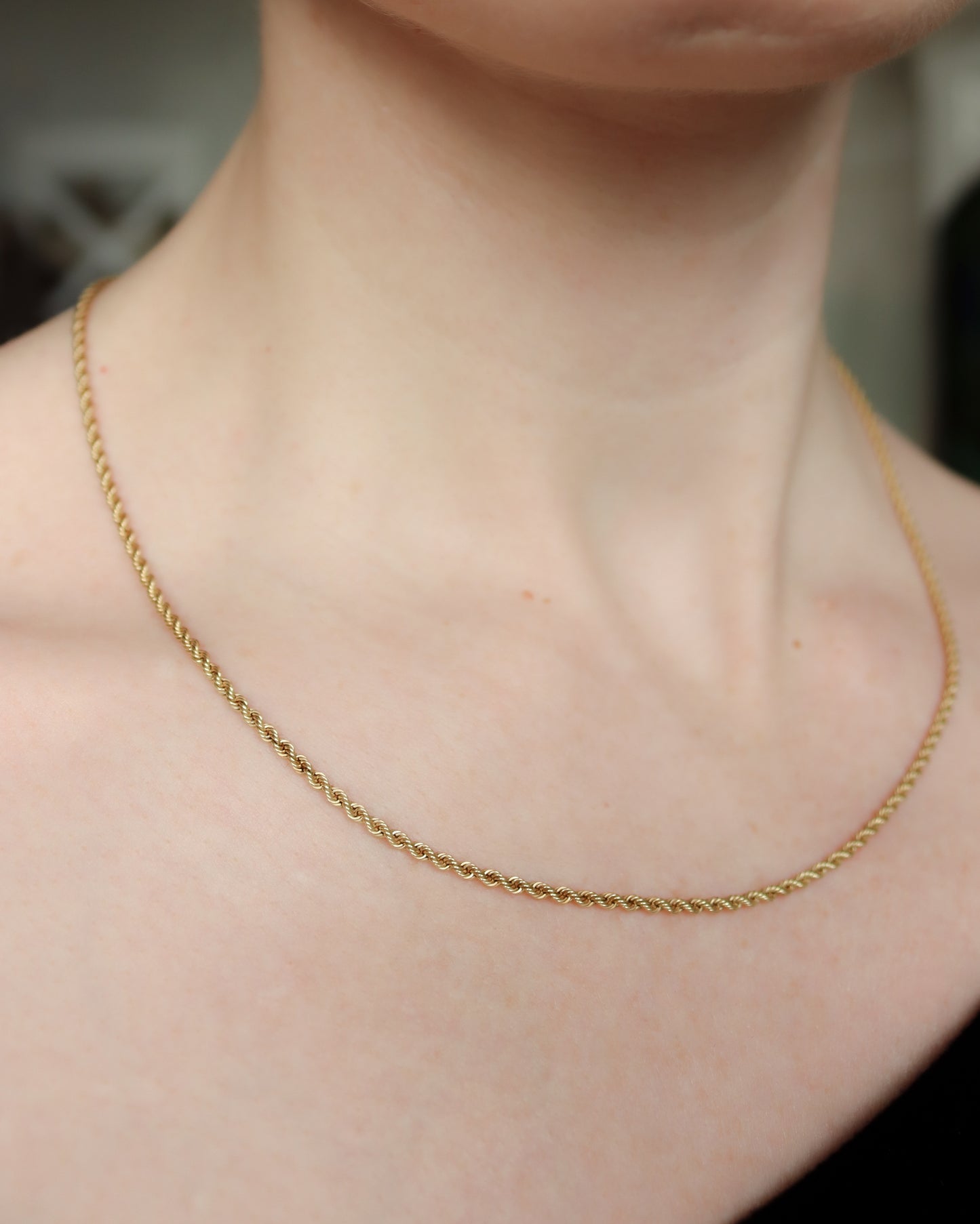 9ct gold twisted rope necklace chain