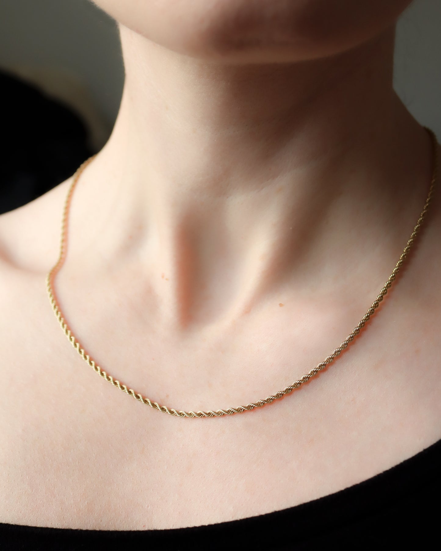 9ct gold twisted rope necklace chain