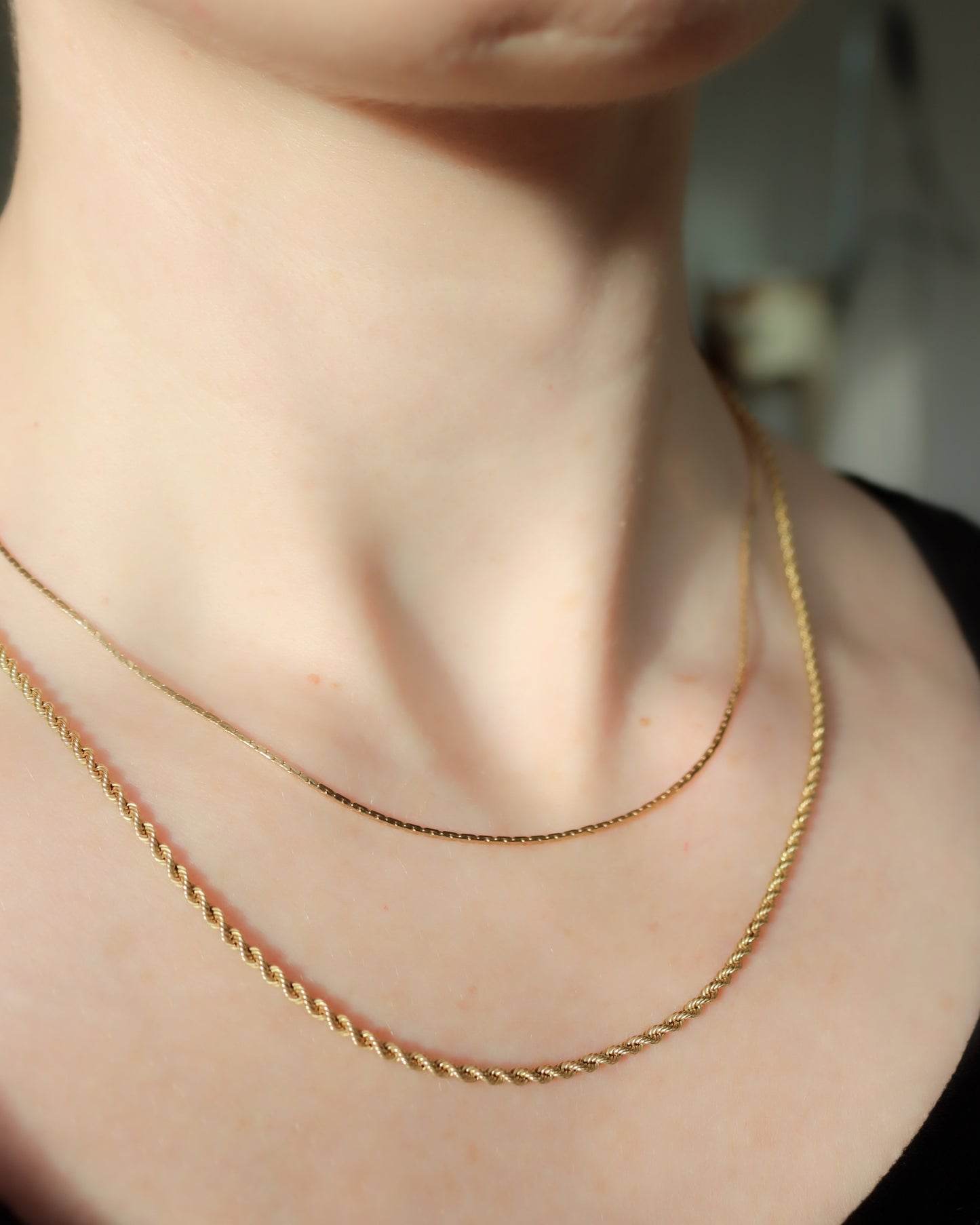 9ct gold twisted rope necklace chain