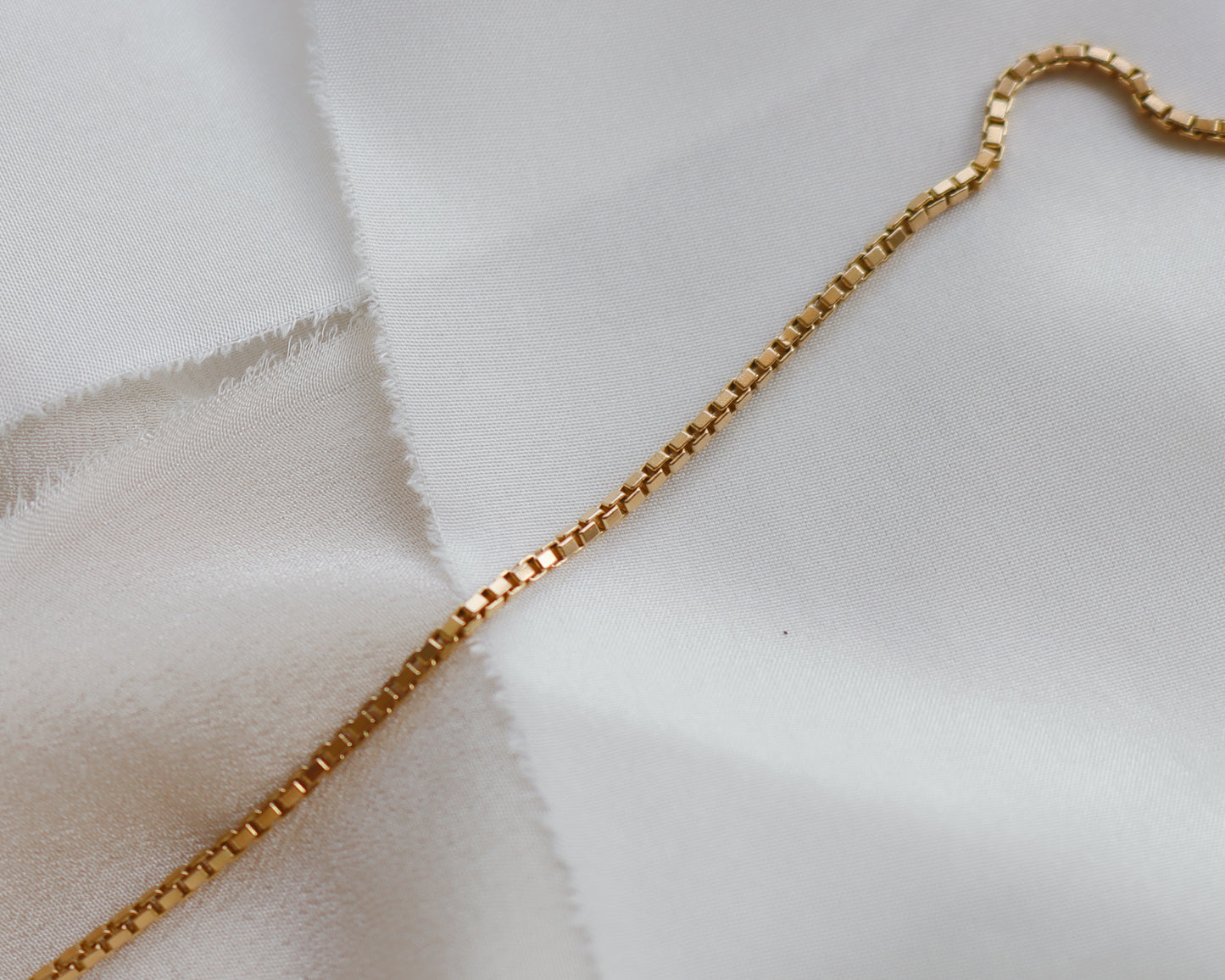 Vintage 9ct Gold Box Link Necklace - 39.5cm