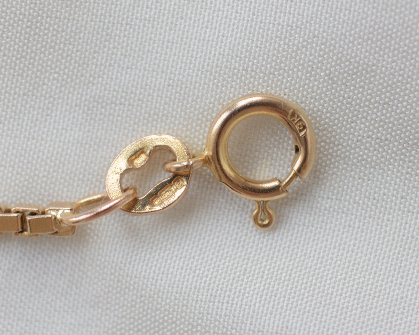 Vintage 9ct Gold Box Link Necklace - 39.5cm