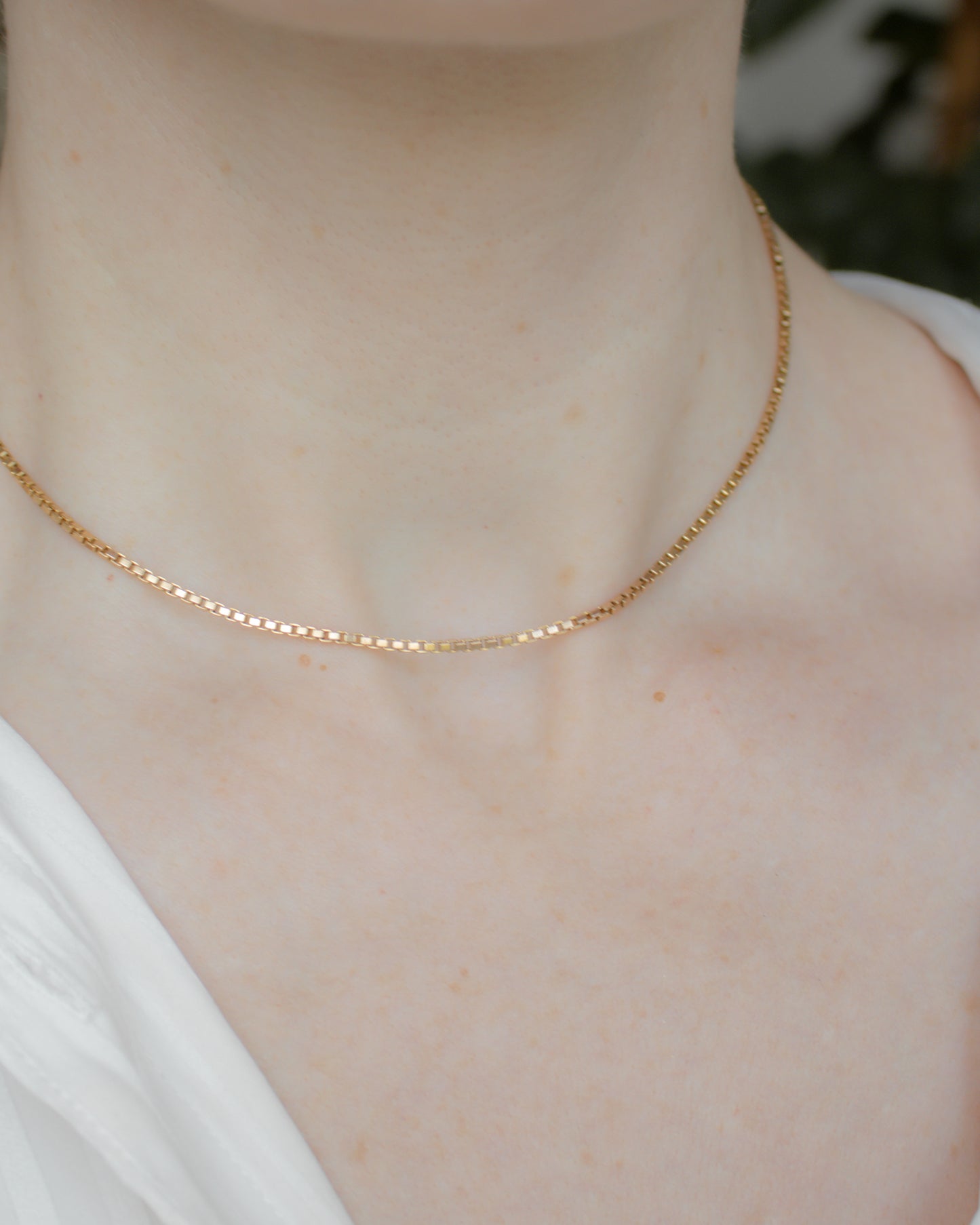 Vintage 9ct Gold Box Link Necklace - 39.5cm