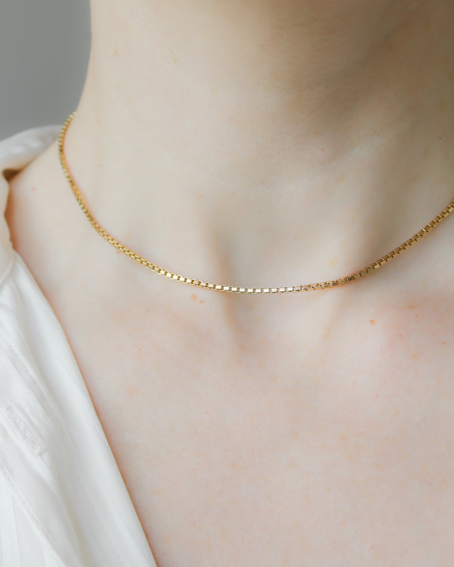 Vintage 9ct Gold Box Link Necklace - 39.5cm