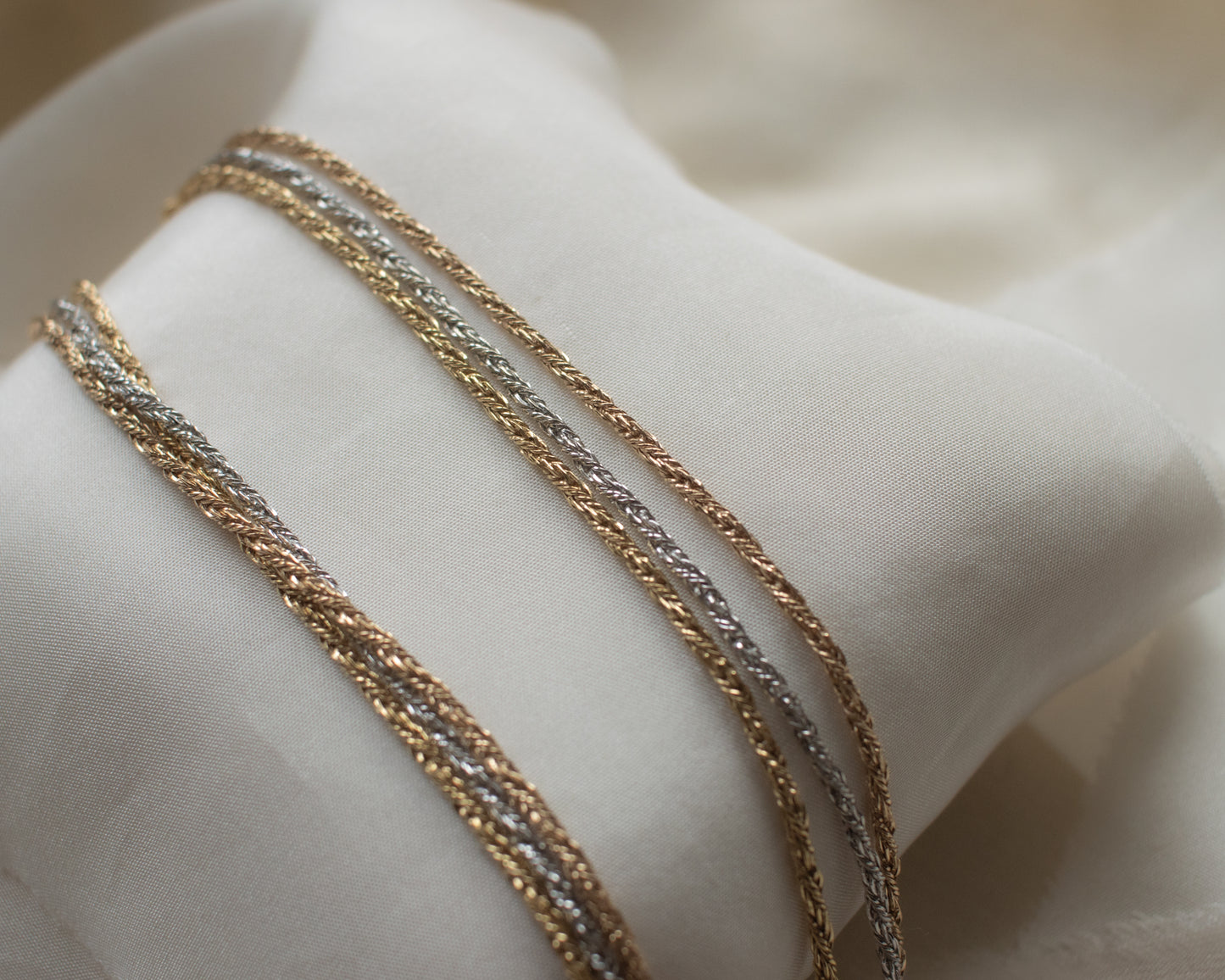 Vintage heavyweight 9ct Gold Triple Rope Chain Necklace