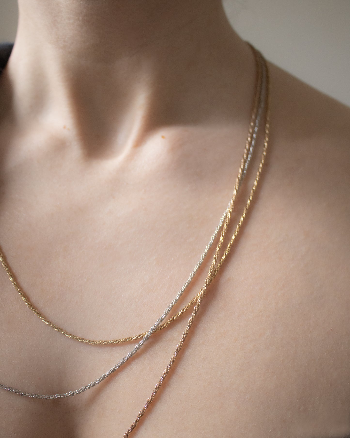 Vintage heavyweight 9ct Gold Triple Rope Chain Necklace