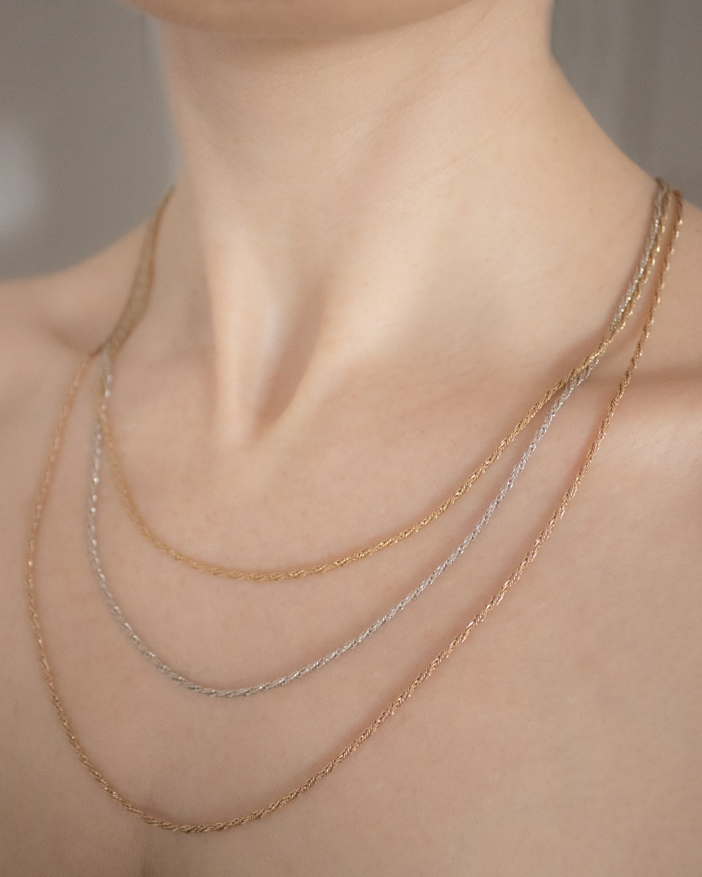 Vintage heavyweight 9ct Gold Triple Rope Chain Necklace