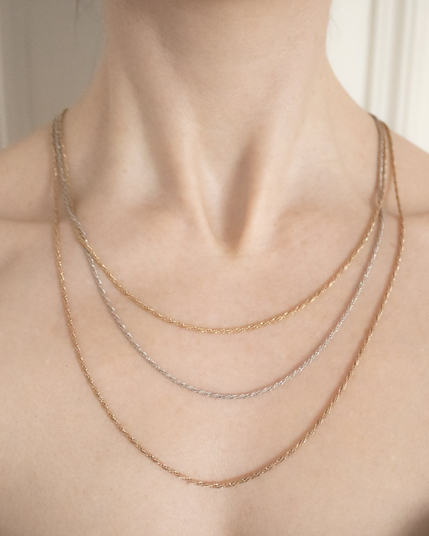 Vintage heavyweight 9ct Gold Triple Rope Chain Necklace