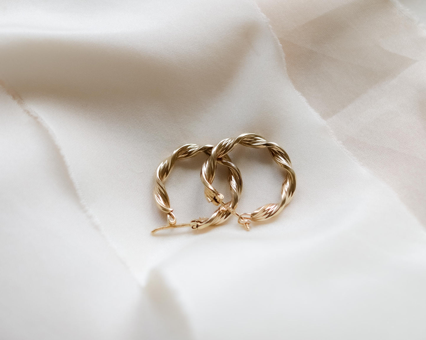 9ct gold twisted hoop earrings