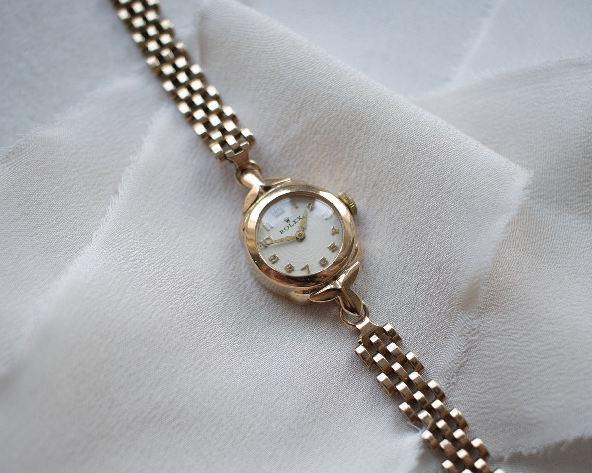 Vintage Rolex Ladies’ 9ct Gold Cocktail Watch with Brick-Link Bracelet