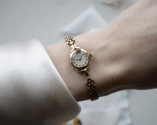 Vintage Rolex Ladies’ 9ct Gold Cocktail Watch with Brick-Link Bracelet