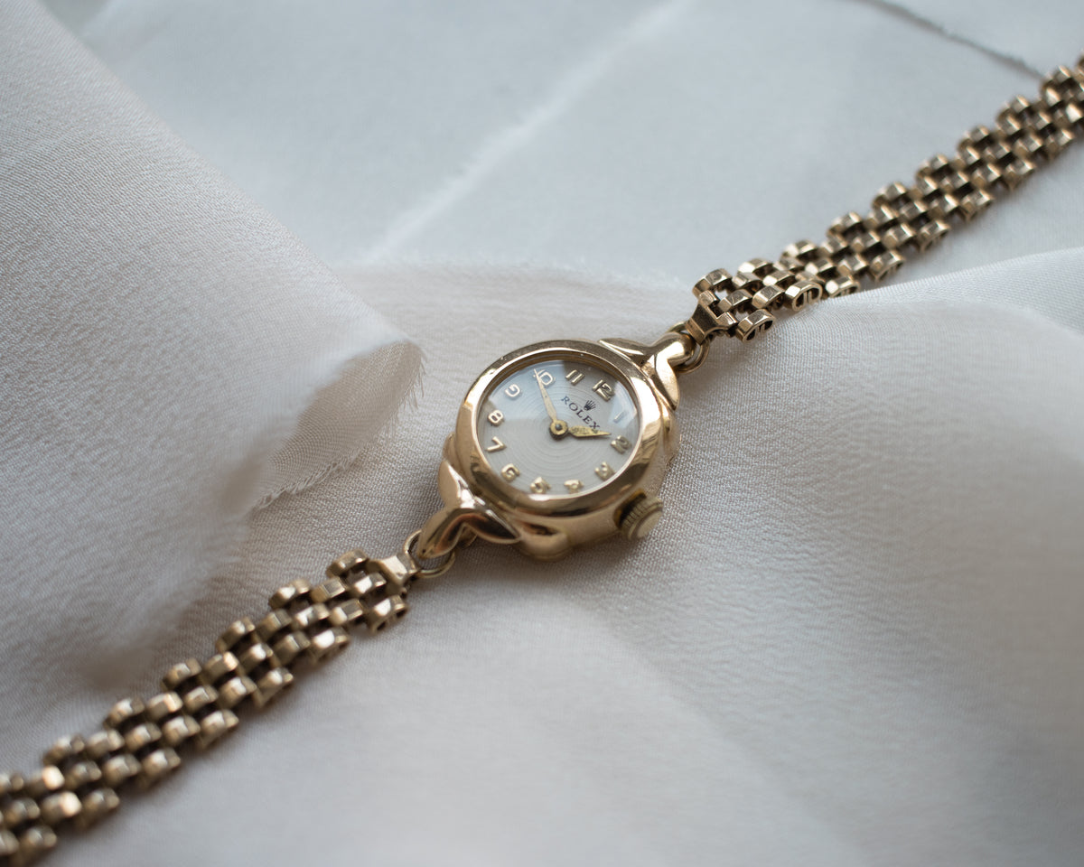 Vintage Rolex Ladies’ 9ct Gold Cocktail Watch with Brick-Link Bracelet