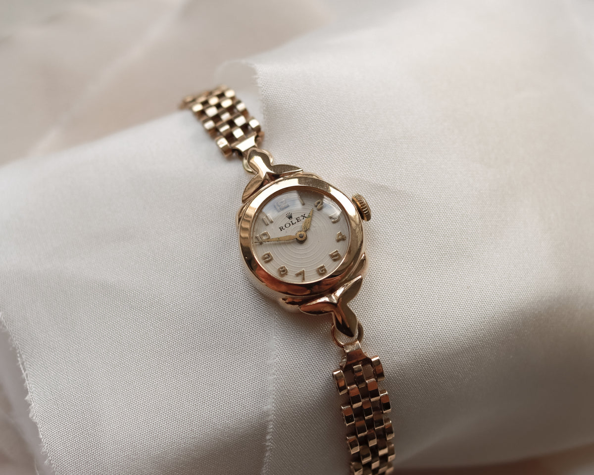 Vintage Rolex Ladies’ 9ct Gold Cocktail Watch with Brick-Link Bracelet