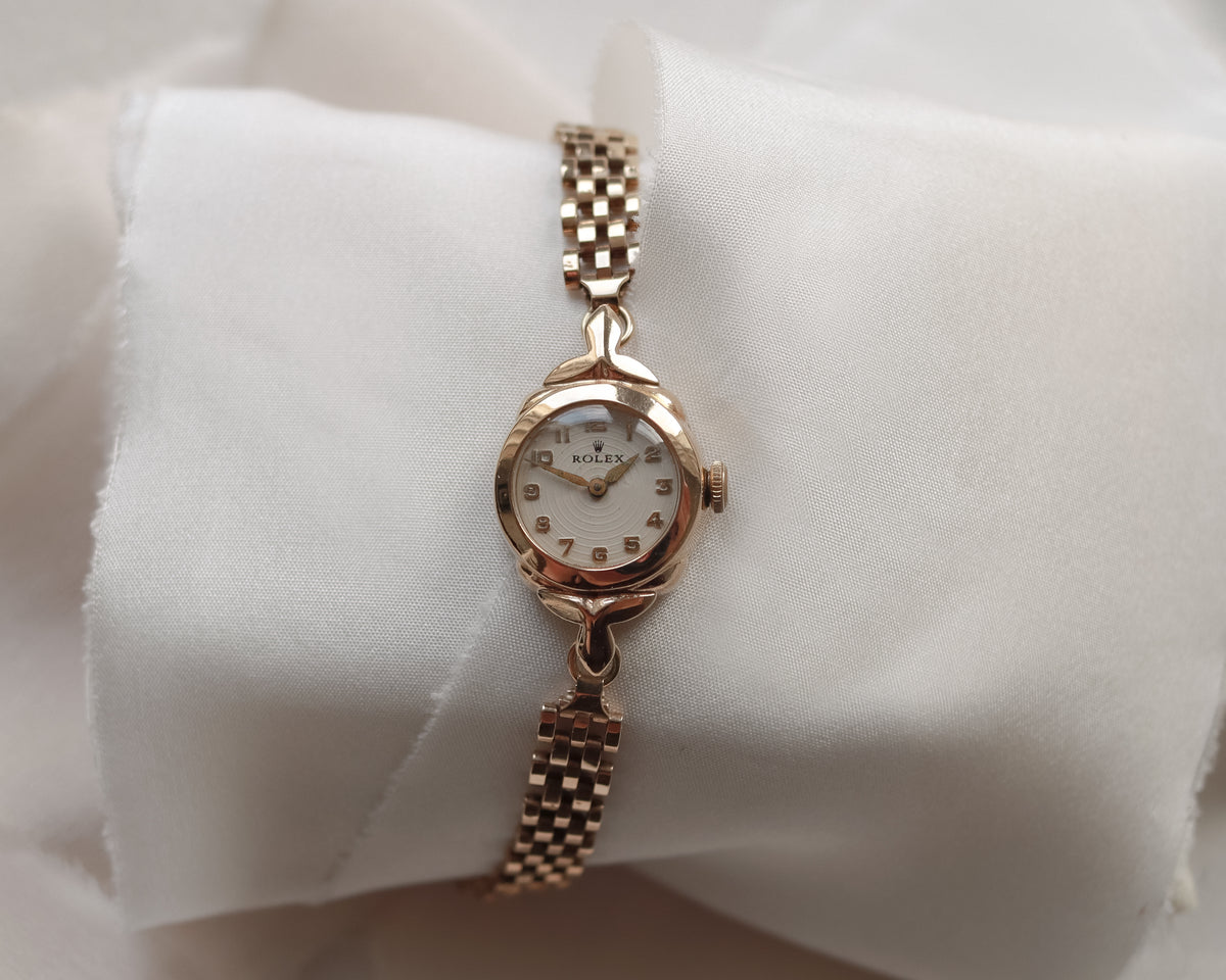 Vintage Rolex Ladies’ 9ct Gold Cocktail Watch with Brick-Link Bracelet