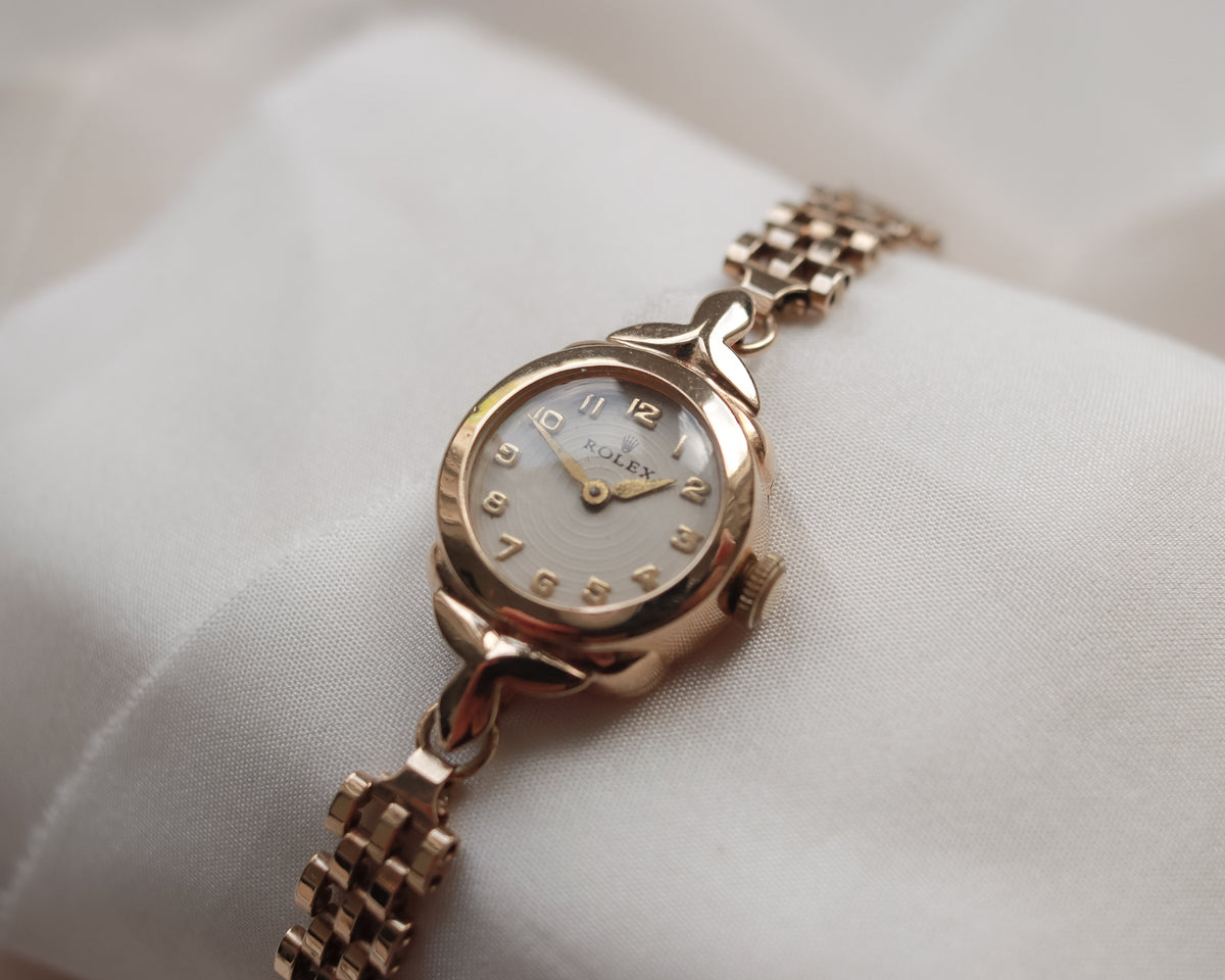 Vintage Rolex Ladies’ 9ct Gold Cocktail Watch with Brick-Link Bracelet