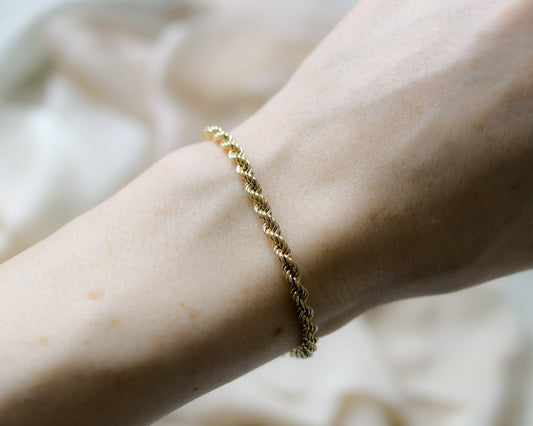 9ct gold rope link bracelet
