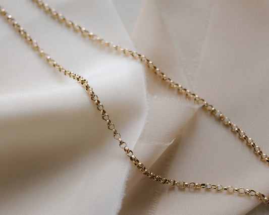 9ct rose gold antique belcher link necklace