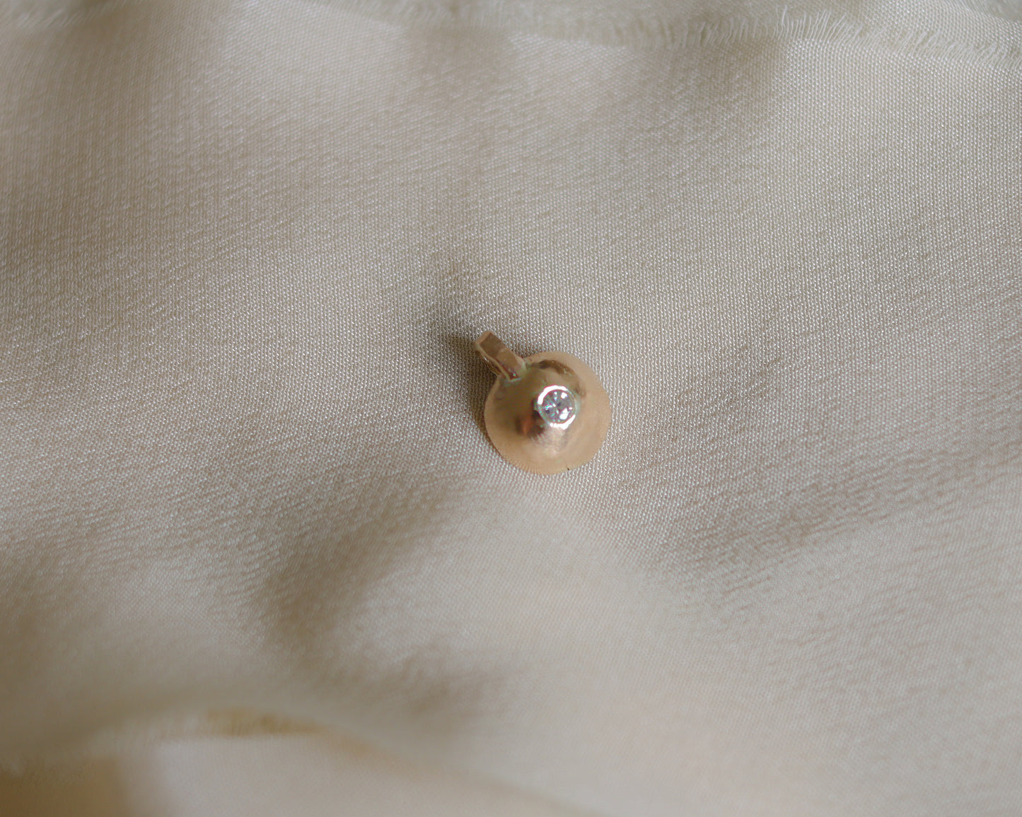 Luxurious 9ct Rose Gold Diamond Domed Pendant