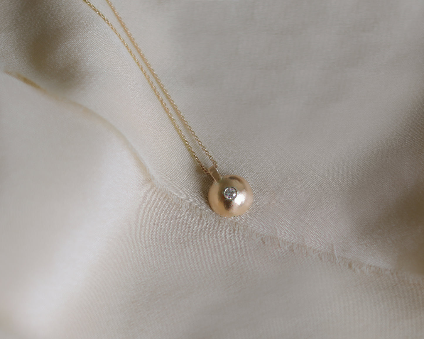 Luxurious 9ct Rose Gold Diamond Domed Pendant