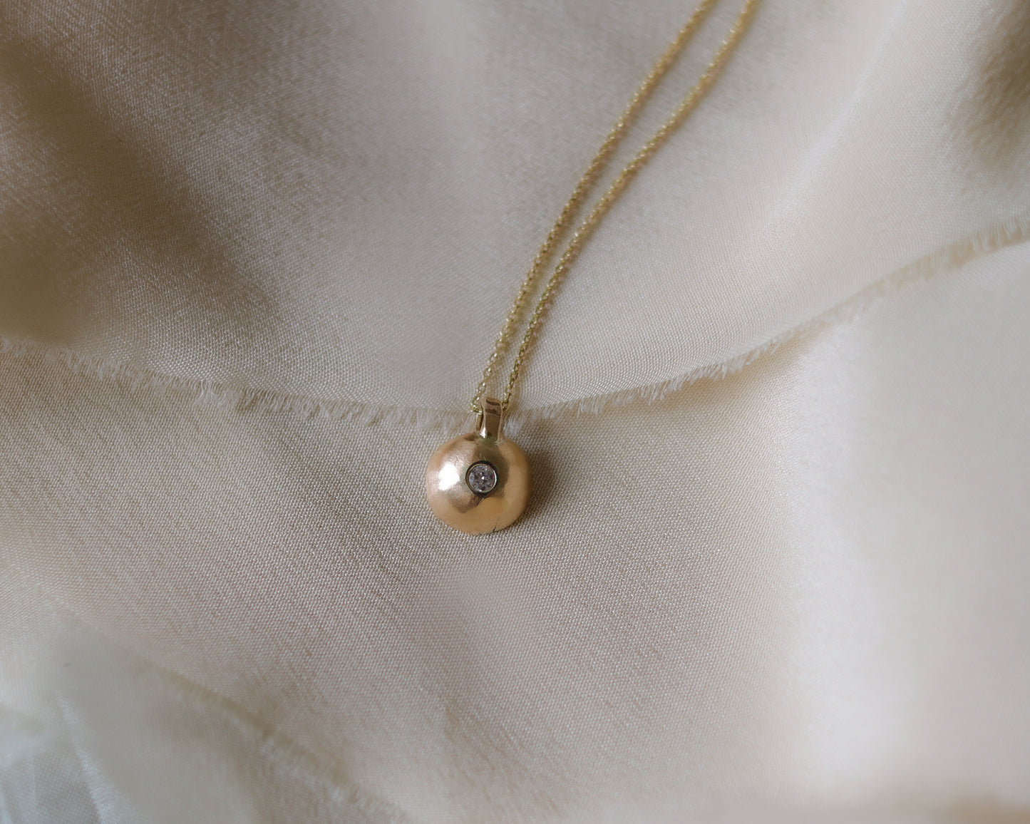 Luxurious 9ct Rose Gold Diamond Domed Pendant