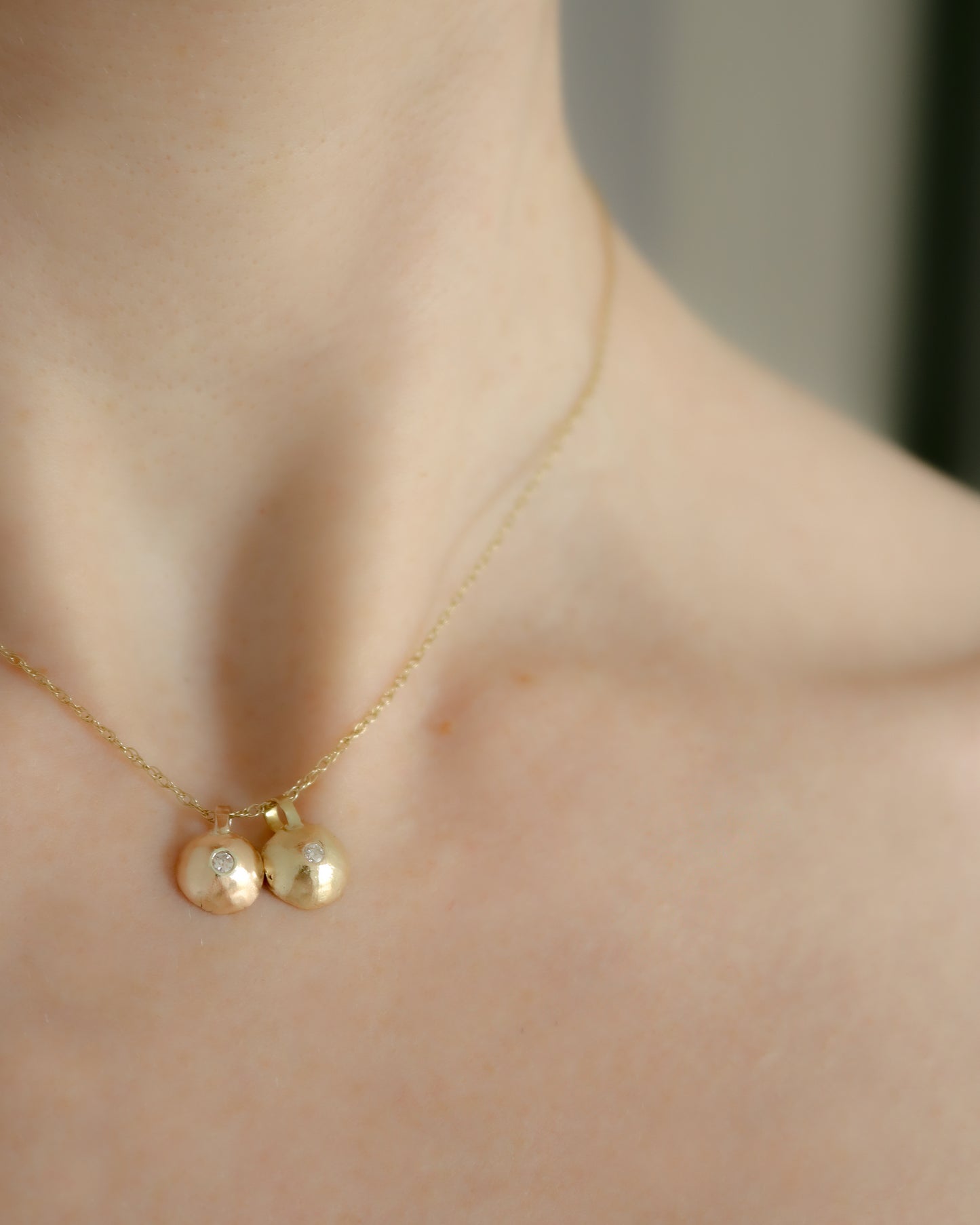 Luxurious 9ct Rose Gold Diamond Domed Pendant