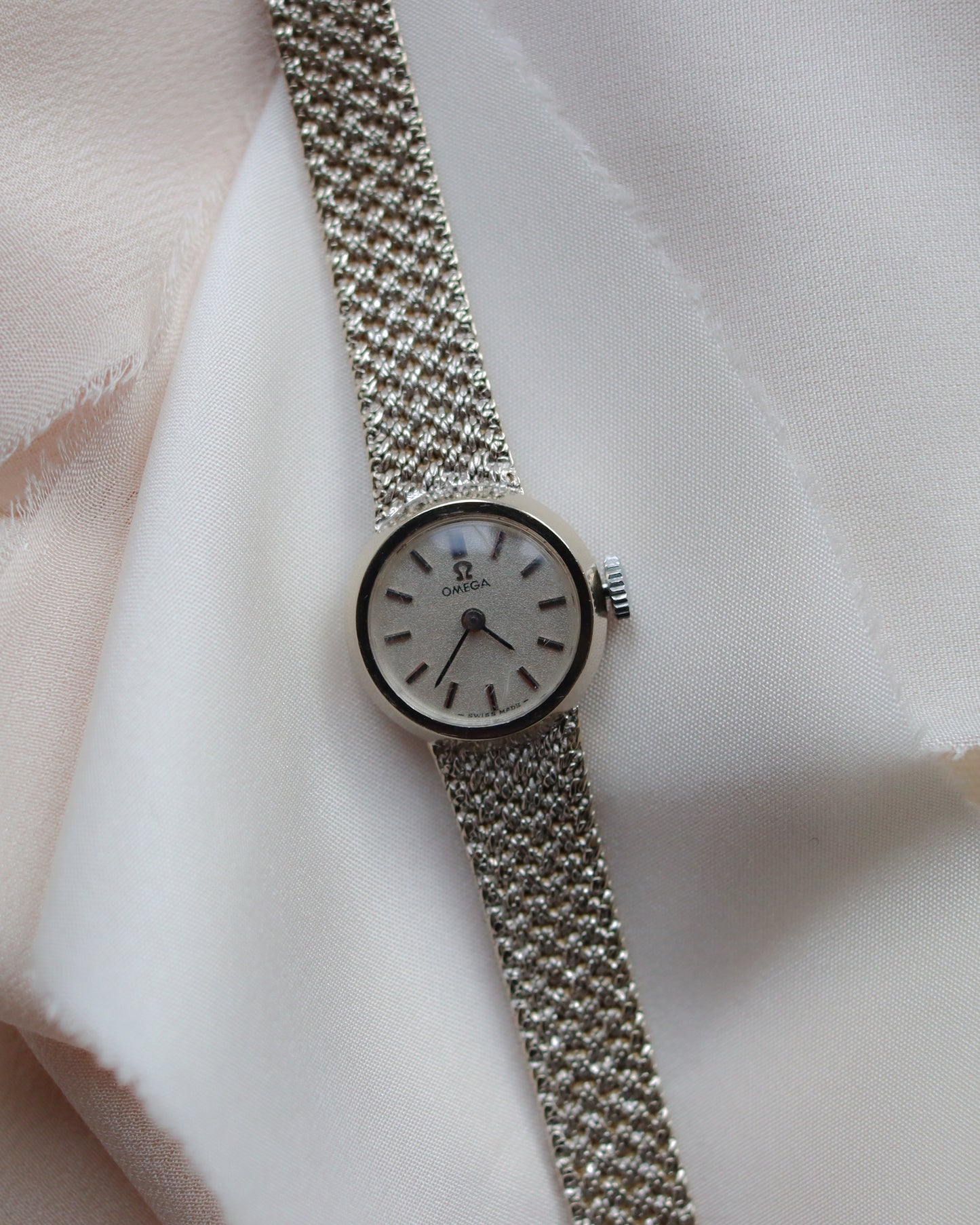 Omega Vintage Ladies 9ct White Gold Wristwatch - 1972