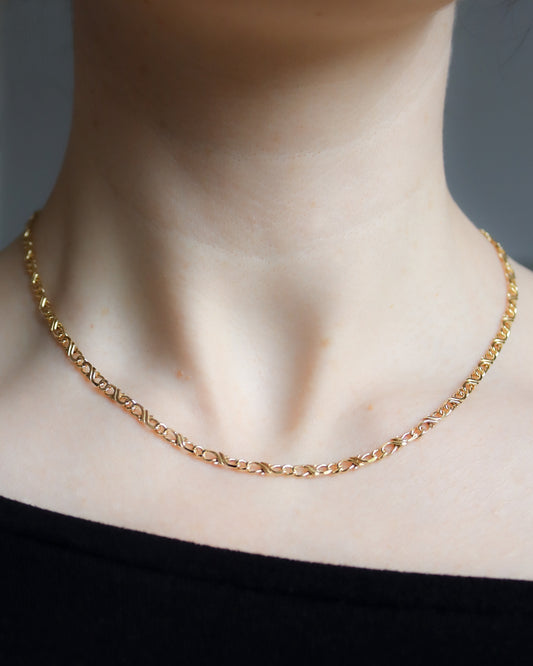 9ct yellow gold fancy link necklace