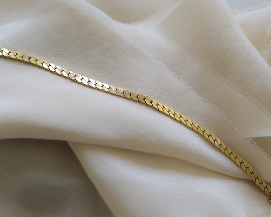 Flat 9ct flat cuban link bracelet