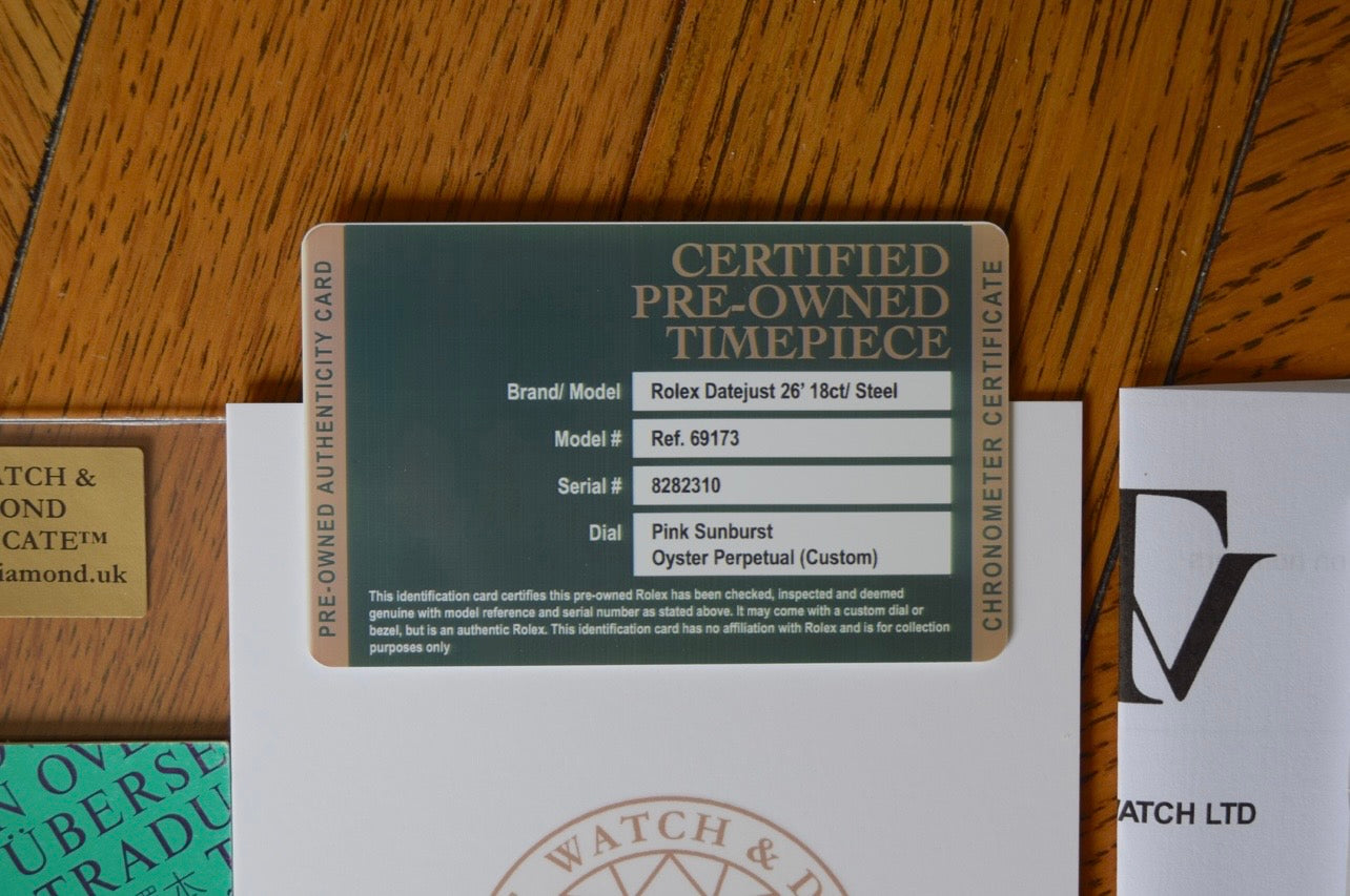 Rolex Datejust 26mm 18ct Yellow Gold & Steel – Pink Sunburst Dial