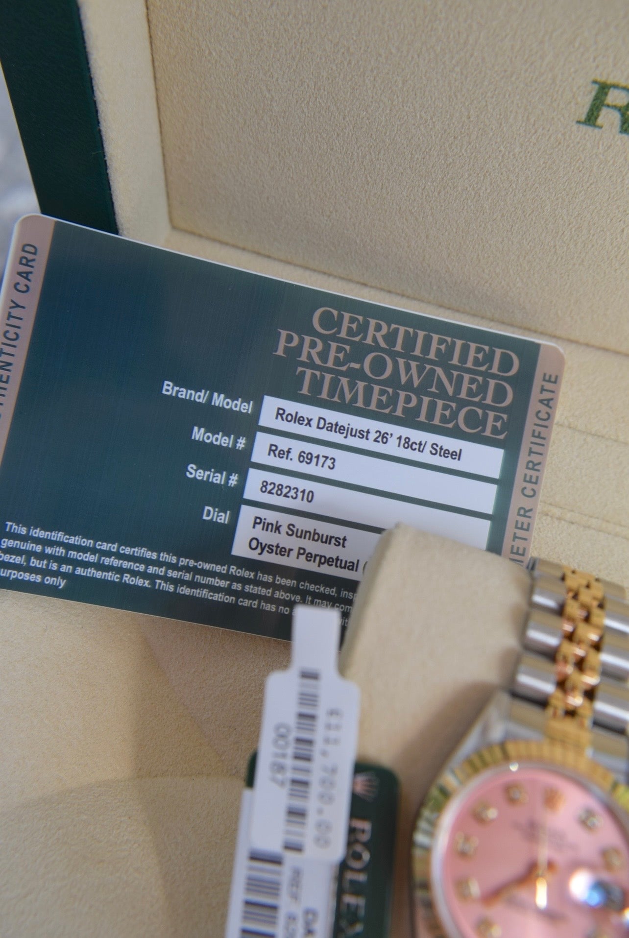 Rolex Datejust 26mm 18ct Yellow Gold & Steel – Pink Sunburst Dial