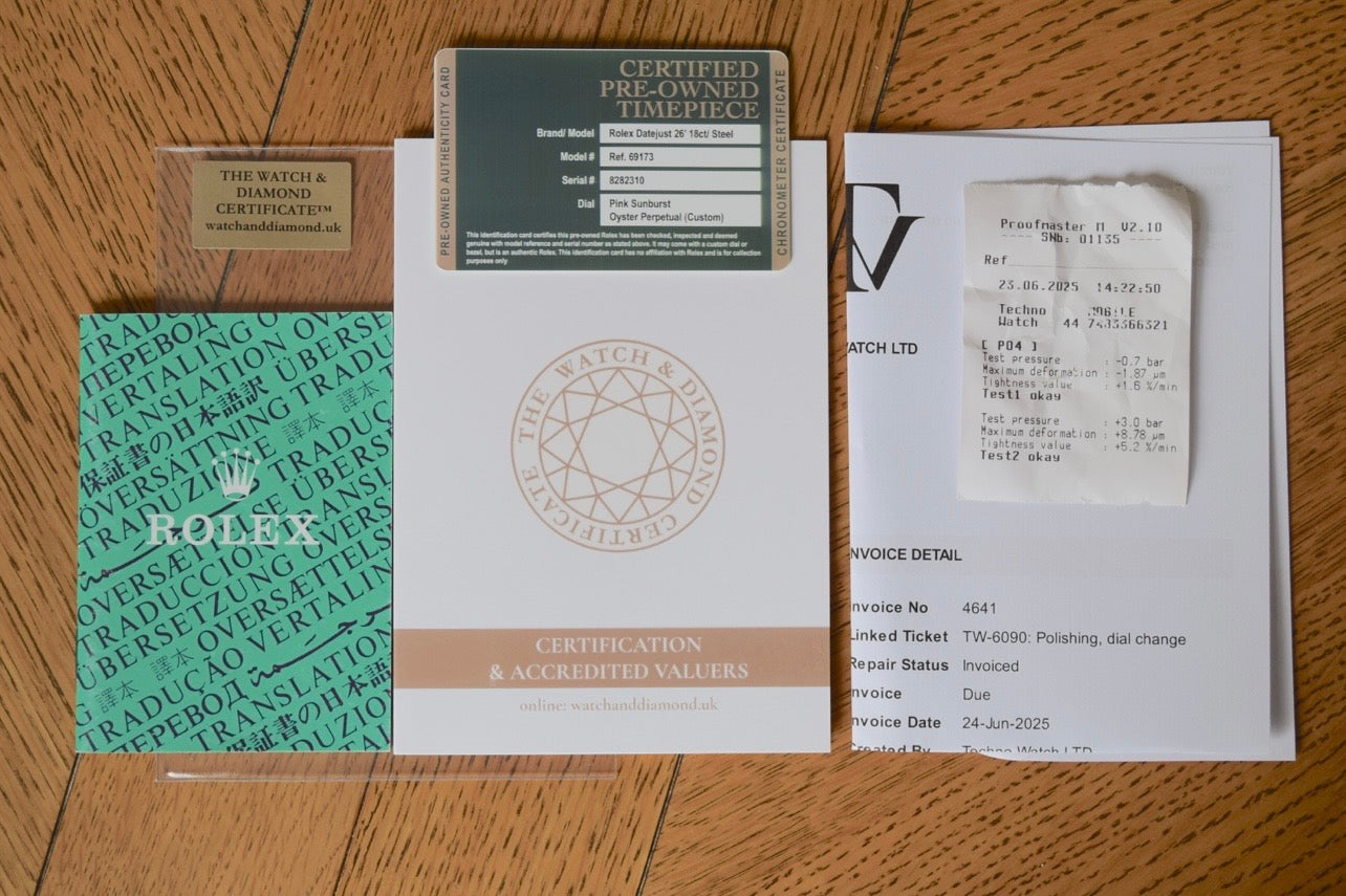 Rolex Datejust 26mm 18ct Yellow Gold & Steel – Pink Sunburst Dial