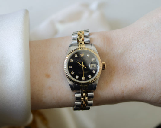 Rolex Lady-Datejust Black Diamond Dial - Full Set - 1986