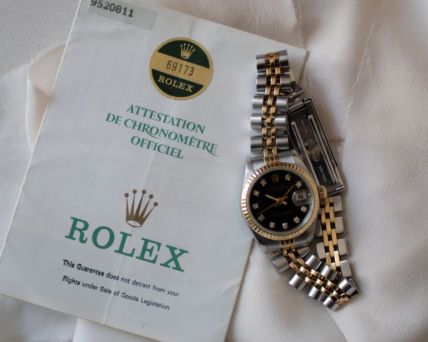 Rolex Lady-Datejust Black Diamond Dial - Full Set - 1986