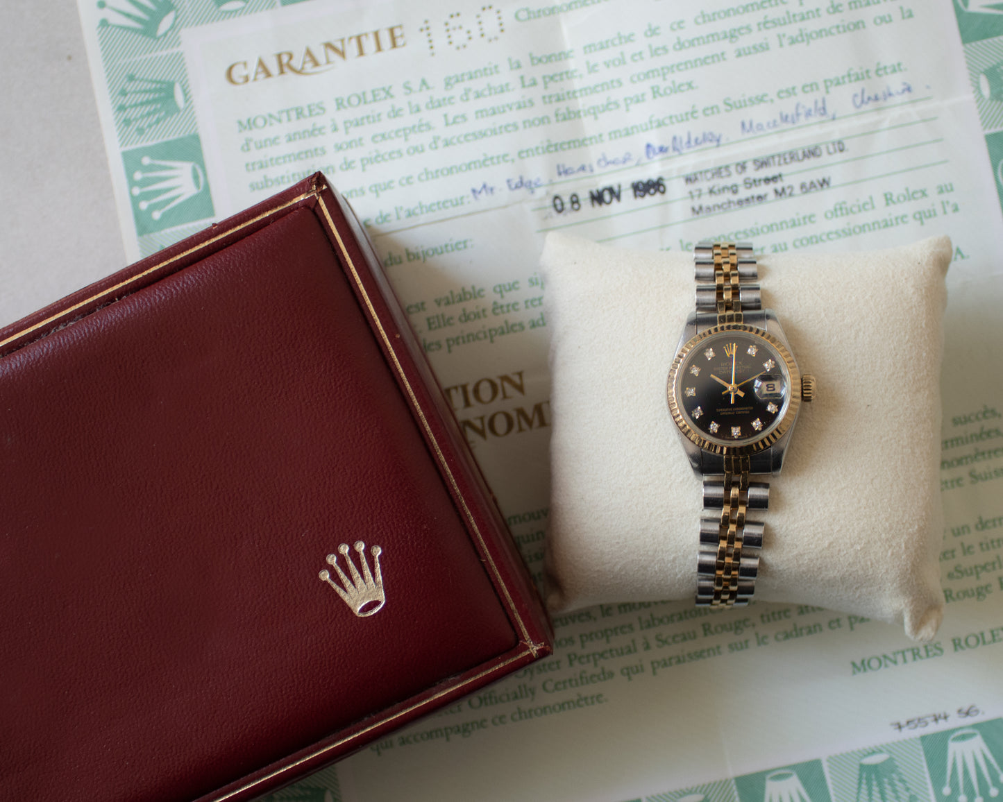 Rolex Lady-Datejust Black Diamond Dial - Full Set - 1986