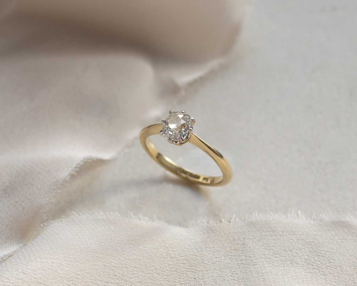 Vintage 18ct Yellow Gold Old European Cut Diamond Solitaire Ring | Approx. 1ct | UK P