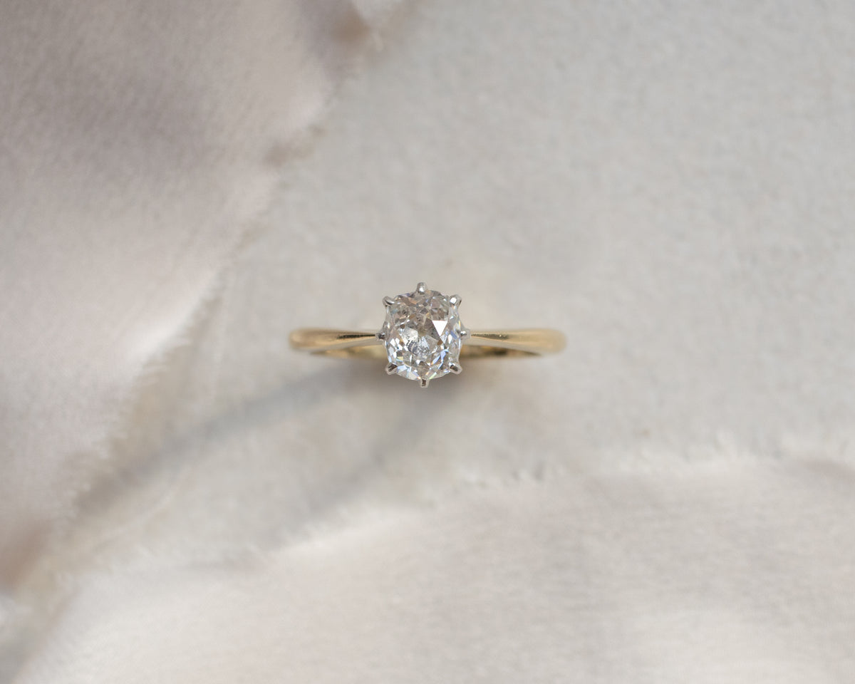 Vintage 18ct Yellow Gold Old European Cut Diamond Solitaire Ring | Approx. 1ct | UK P