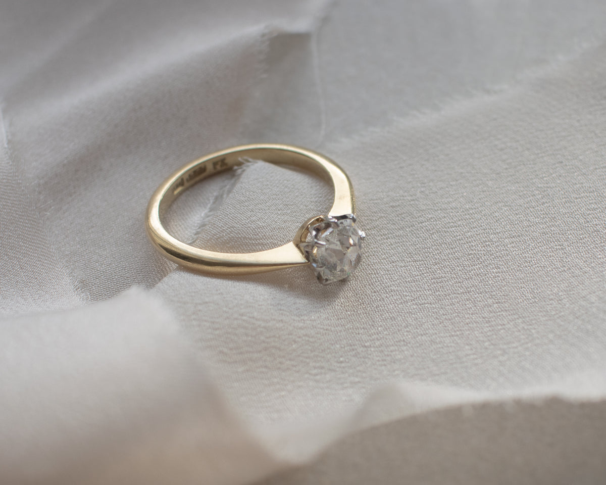 Vintage 18ct Yellow Gold Old European Cut Diamond Solitaire Ring | Approx. 1ct | UK P