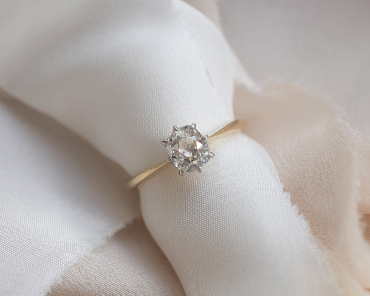 Vintage 18ct Yellow Gold Old European Cut Diamond Solitaire Ring | Approx. 1ct | UK P