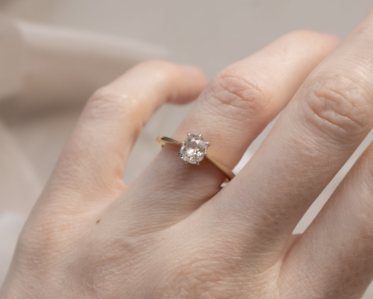 Vintage 18ct Yellow Gold Old European Cut Diamond Solitaire Ring | Approx. 1ct | UK P