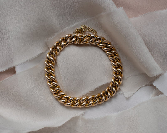 Victorian Curb Link Bracelet – 15ct Gold, Original Box