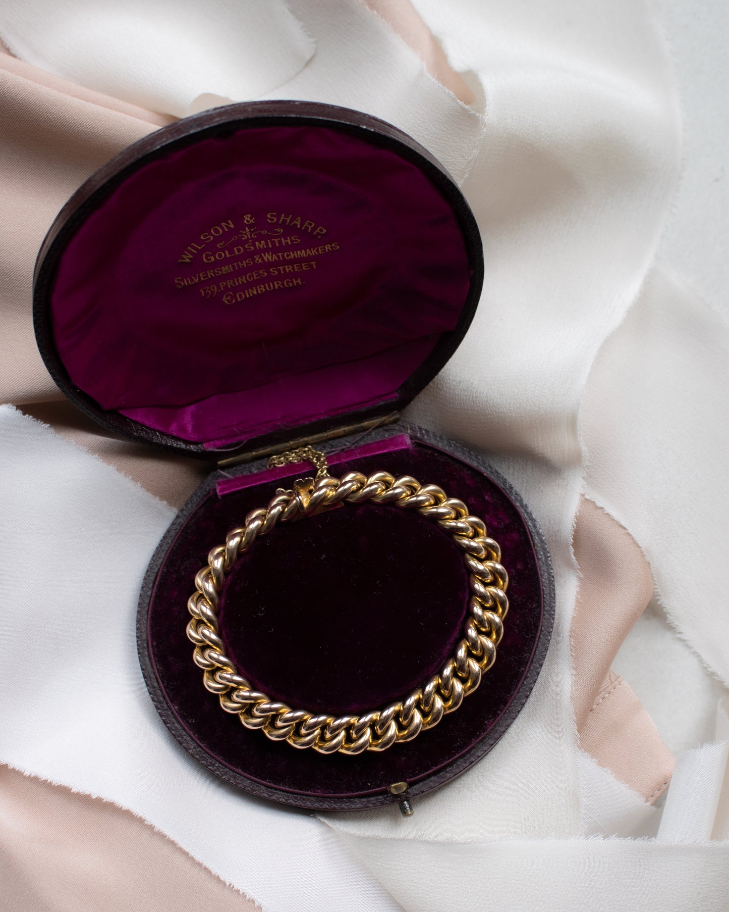 Victorian Curb Link Bracelet – 15ct Gold, Original Box
