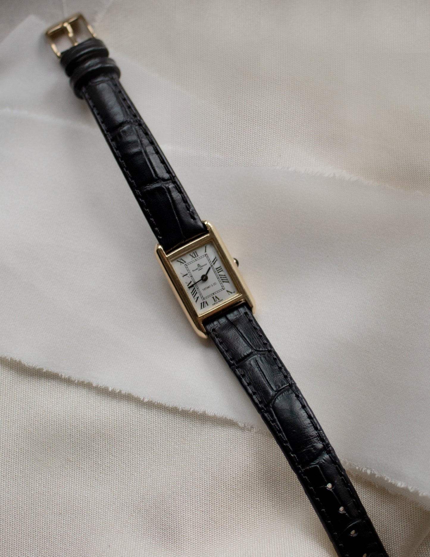 Extremely Rare Baume & Mercier for Tiffany & Co.  Art Deco Ladies 14k Gold Wristwatch - 1938–1943