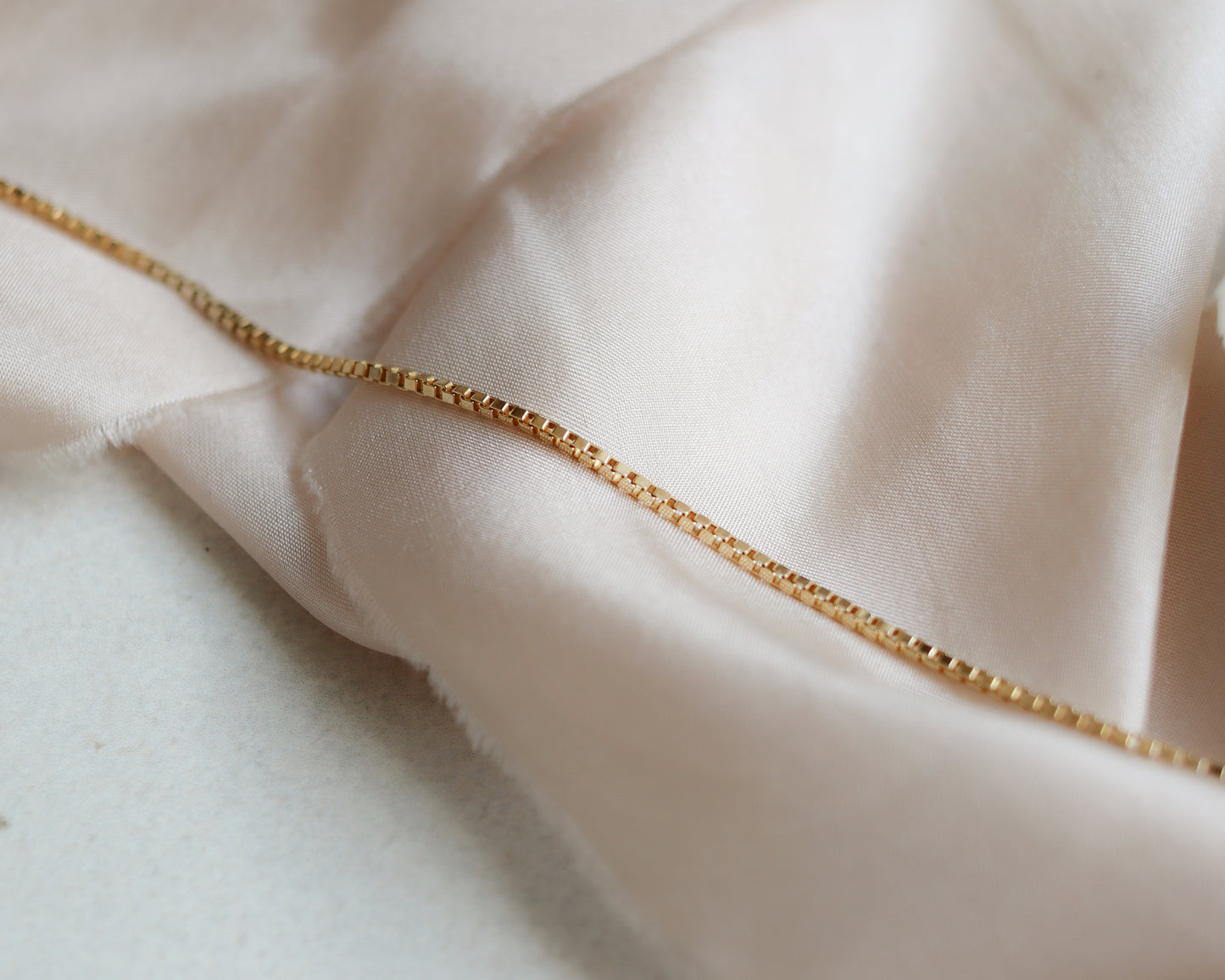 9ct gold box link long chain necklace