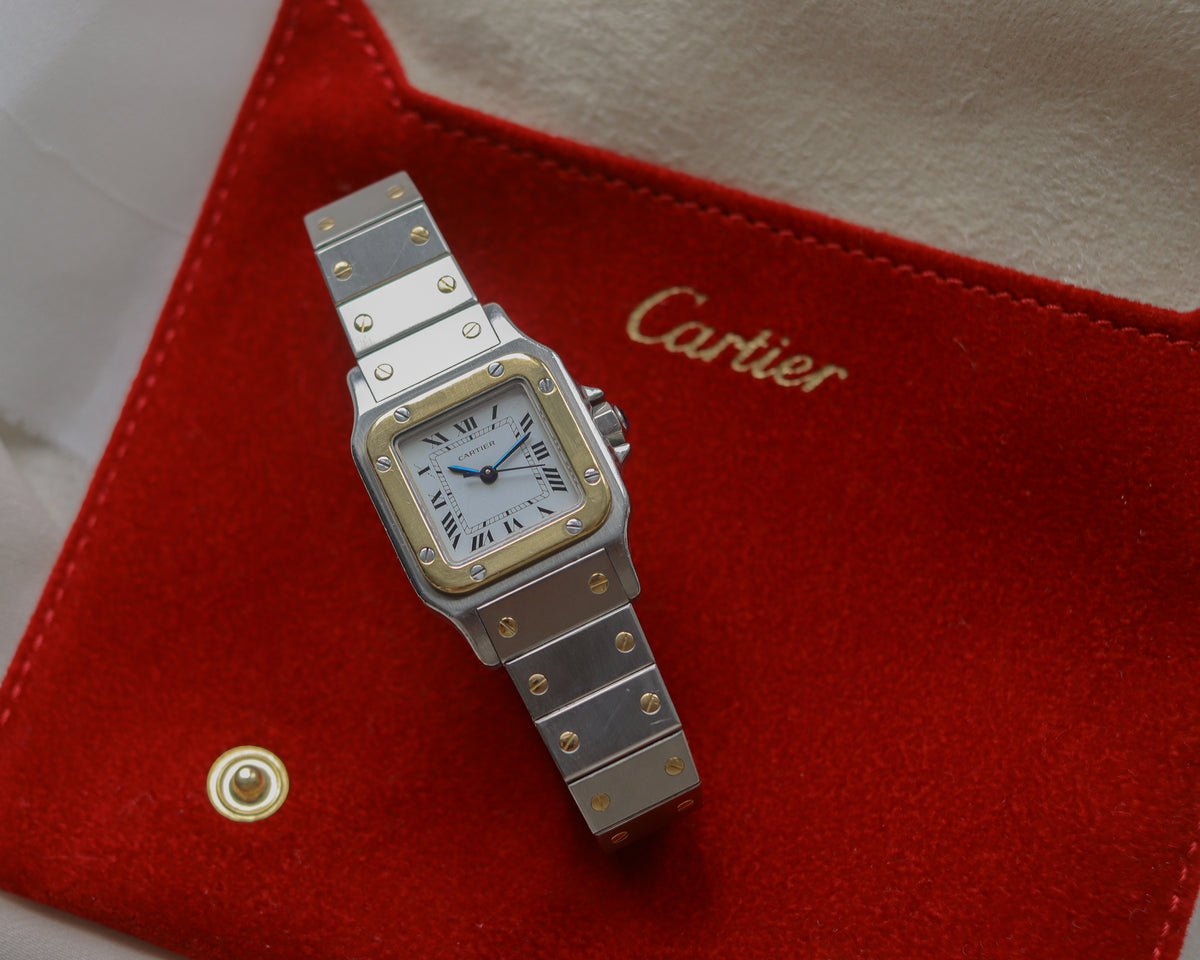Cartier Santos Carrée Small Two-Tone Automatic Watch | c. late 1980s