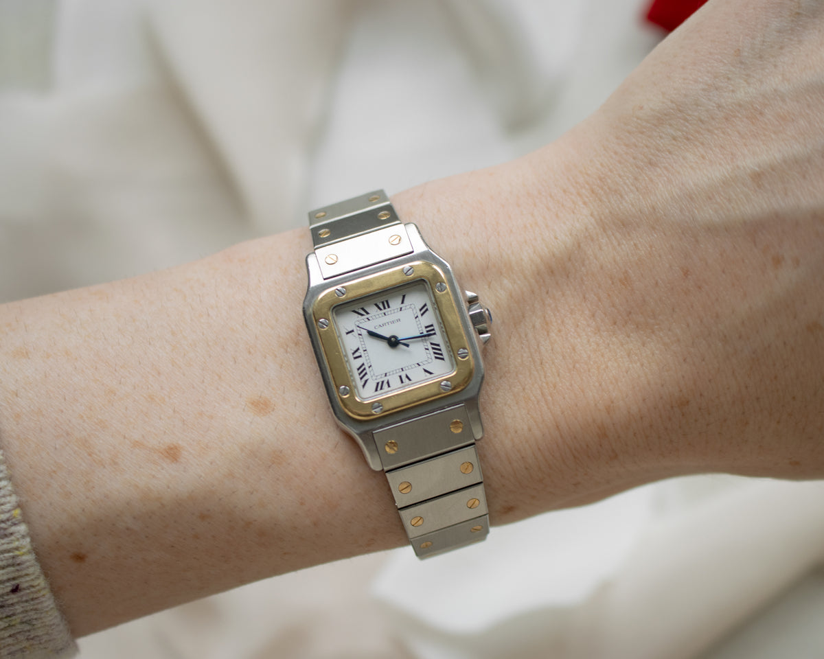 Cartier Santos Carrée Small Two-Tone Automatic Watch | c. late 1980s