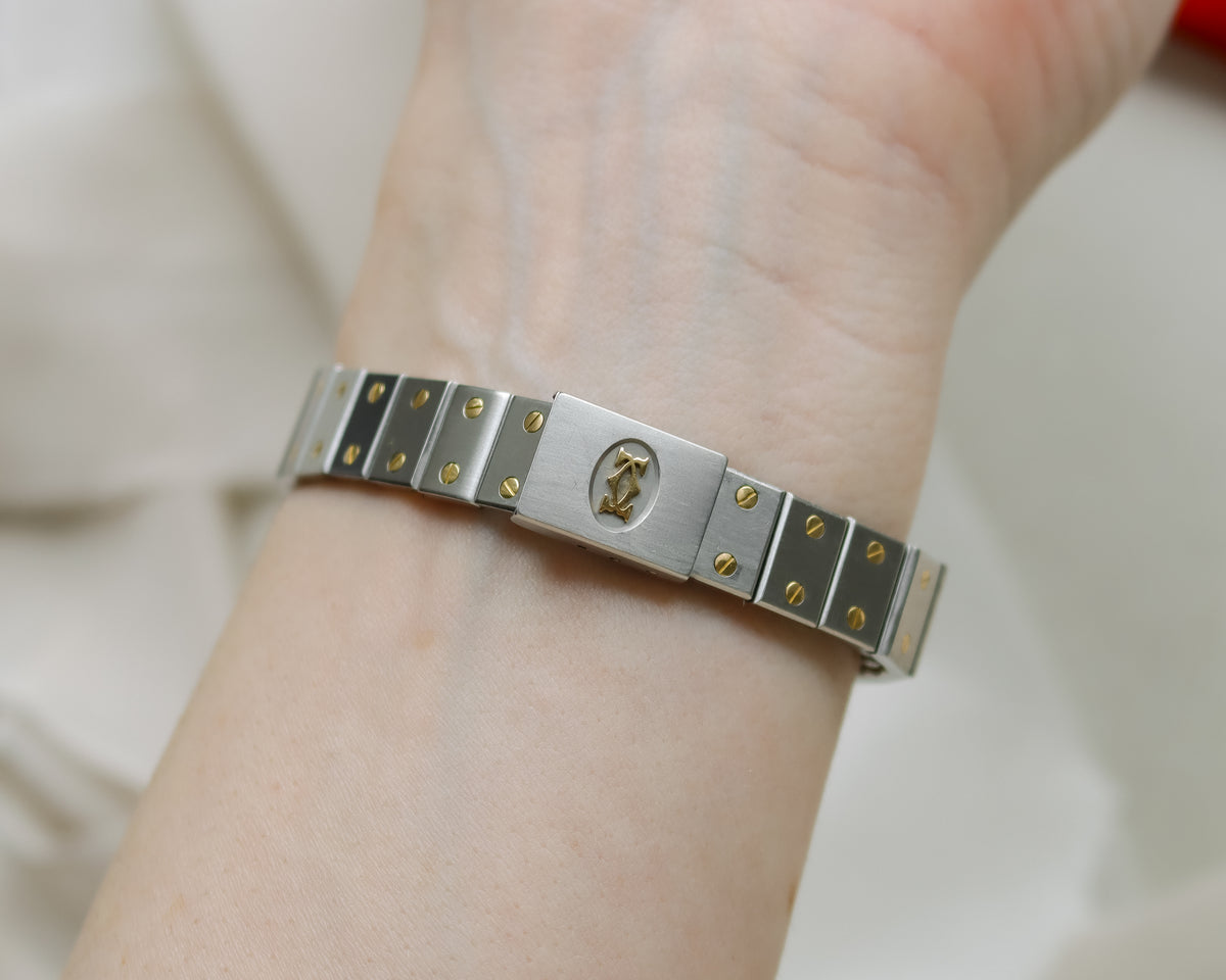 Cartier Santos Carrée Small Two-Tone Automatic Watch | c. late 1980s