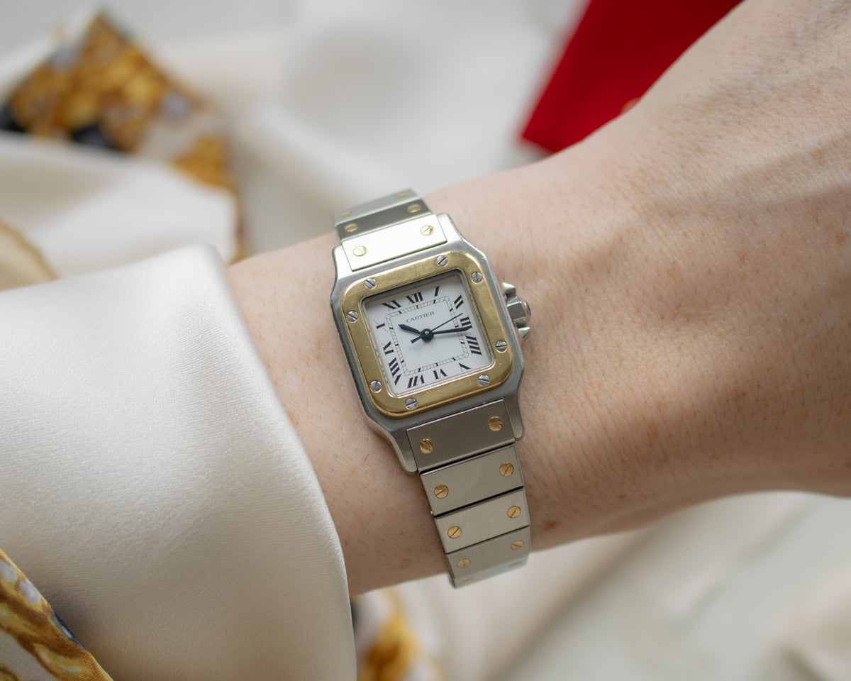 Cartier Santos Carrée Small Two-Tone Automatic Watch | c. late 1980s