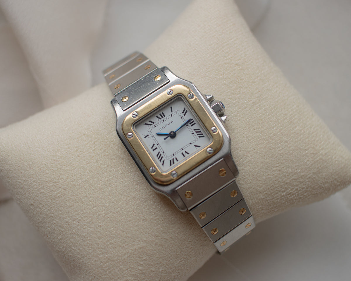 Cartier Santos Carrée Small Two-Tone Automatic Watch | c. late 1980s