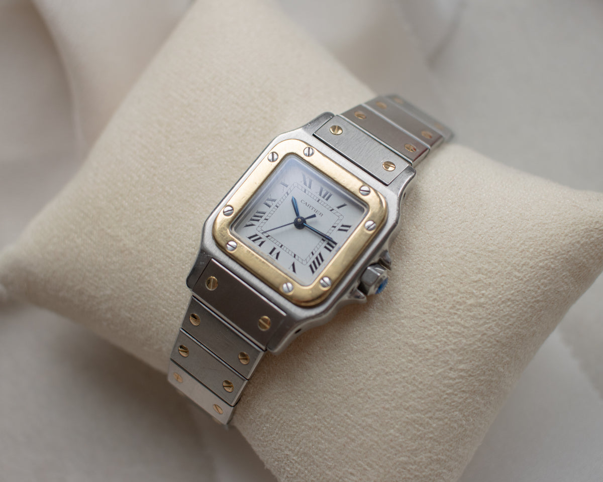 Cartier Santos Carrée Small Two-Tone Automatic Watch | c. late 1980s