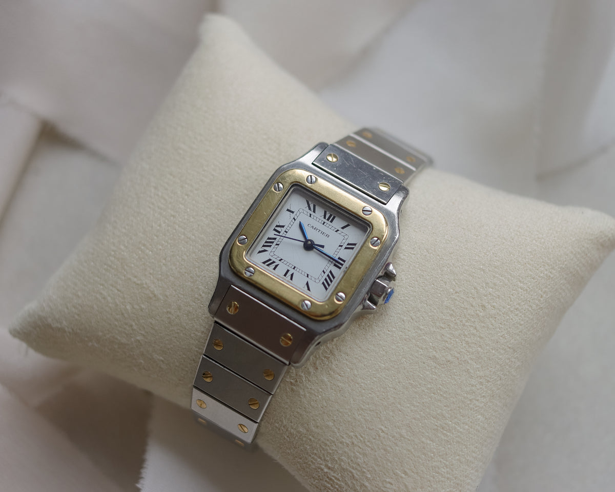 Cartier Santos Carrée Small Two-Tone Automatic Watch | c. late 1980s