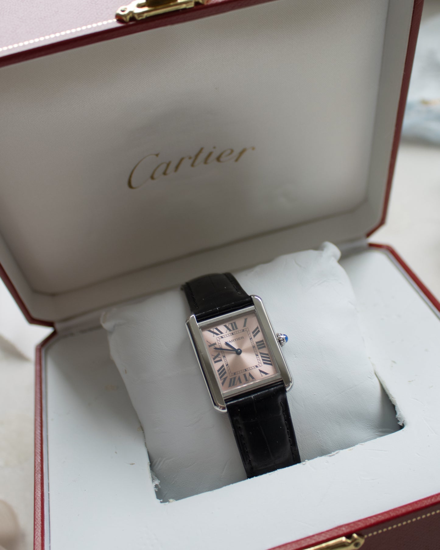 Cartier Tank Solo 3170 Stainless Steel Pink Dial Watch | 2012